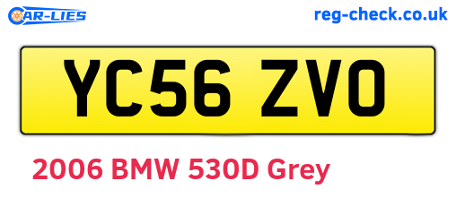 YC56ZVO are the vehicle registration plates.