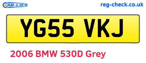 YG55VKJ are the vehicle registration plates.