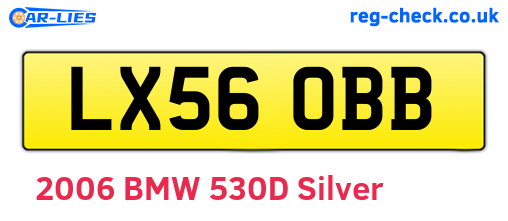 LX56OBB are the vehicle registration plates.