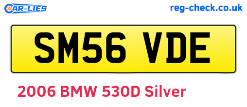 SM56VDE are the vehicle registration plates.