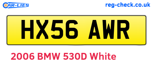 HX56AWR are the vehicle registration plates.