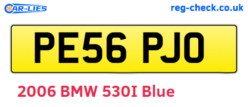 PE56PJO are the vehicle registration plates.