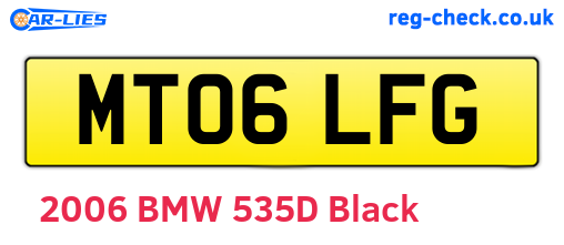 MT06LFG are the vehicle registration plates.