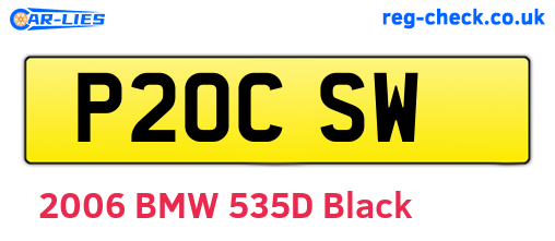 P20CSW are the vehicle registration plates.