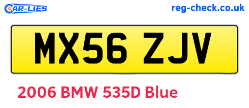 MX56ZJV are the vehicle registration plates.
