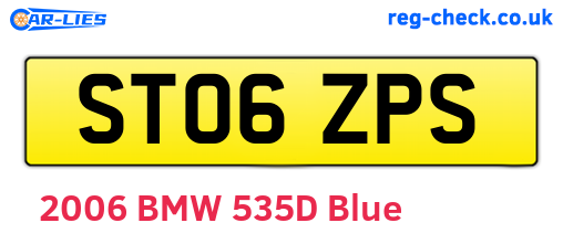 ST06ZPS are the vehicle registration plates.