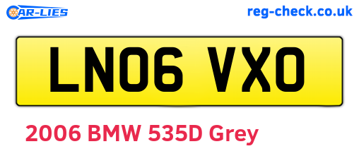 LN06VXO are the vehicle registration plates.