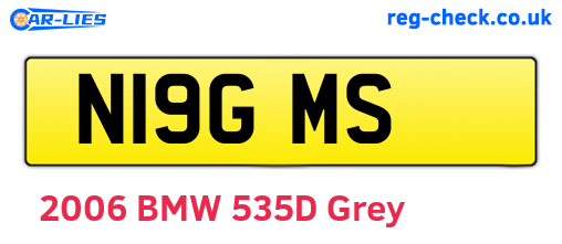 N19GMS are the vehicle registration plates.