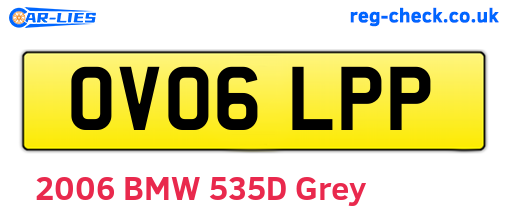 OV06LPP are the vehicle registration plates.