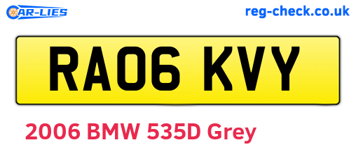 RA06KVY are the vehicle registration plates.