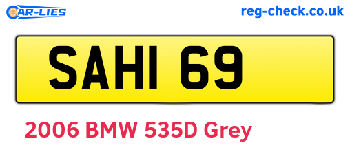 SAH169 are the vehicle registration plates.