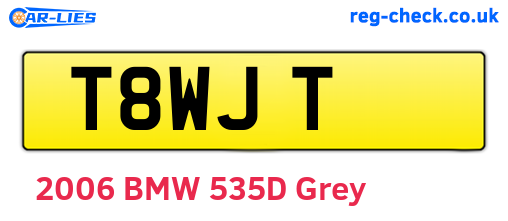T8WJT are the vehicle registration plates.
