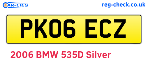 PK06ECZ are the vehicle registration plates.
