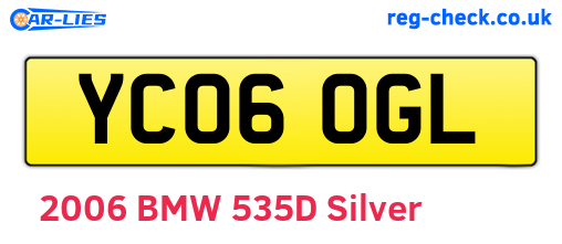 YC06OGL are the vehicle registration plates.