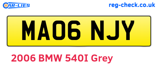 MA06NJY are the vehicle registration plates.
