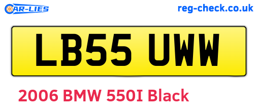 LB55UWW are the vehicle registration plates.
