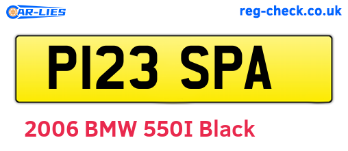 P123SPA are the vehicle registration plates.