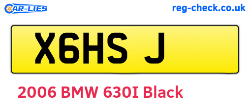 X6HSJ are the vehicle registration plates.