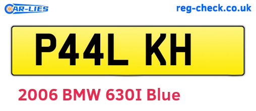 P44LKH are the vehicle registration plates.