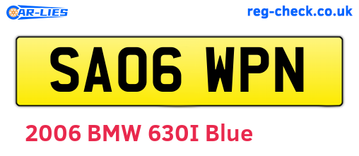 SA06WPN are the vehicle registration plates.