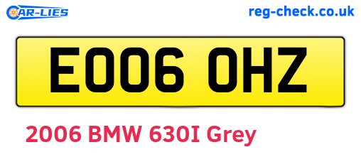 EO06OHZ are the vehicle registration plates.