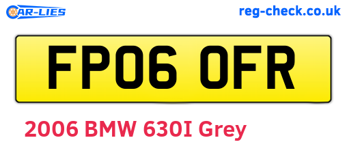 FP06OFR are the vehicle registration plates.