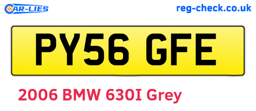 PY56GFE are the vehicle registration plates.