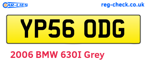 YP56ODG are the vehicle registration plates.