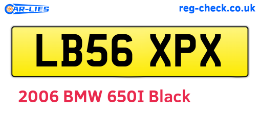 LB56XPX are the vehicle registration plates.