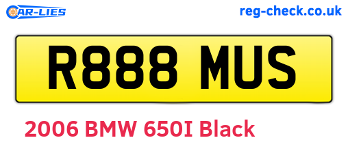 R888MUS are the vehicle registration plates.