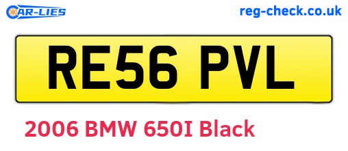 RE56PVL are the vehicle registration plates.