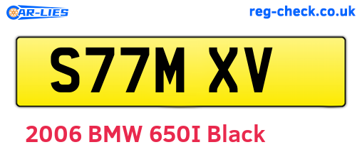 S77MXV are the vehicle registration plates.