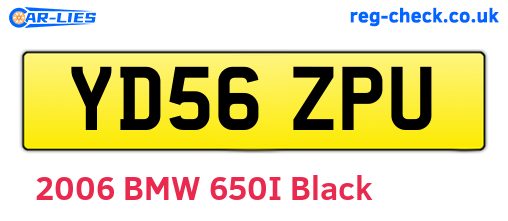 YD56ZPU are the vehicle registration plates.