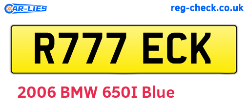 R777ECK are the vehicle registration plates.