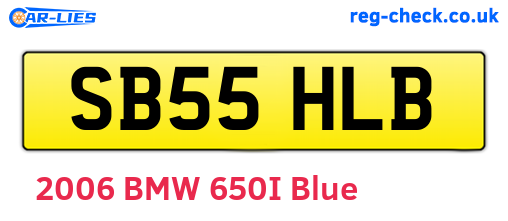 SB55HLB are the vehicle registration plates.
