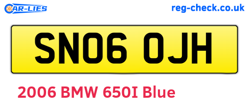 SN06OJH are the vehicle registration plates.