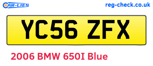 YC56ZFX are the vehicle registration plates.