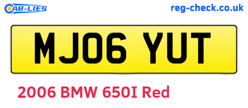 MJ06YUT are the vehicle registration plates.