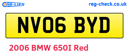 NV06BYD are the vehicle registration plates.