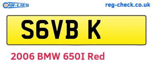S6VBK are the vehicle registration plates.