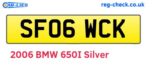 SF06WCK are the vehicle registration plates.