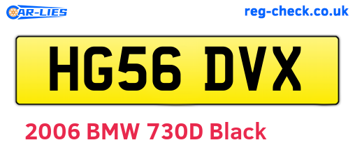 HG56DVX are the vehicle registration plates.