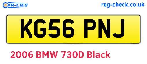 KG56PNJ are the vehicle registration plates.
