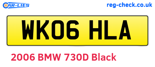 WK06HLA are the vehicle registration plates.