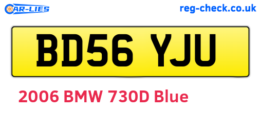 BD56YJU are the vehicle registration plates.