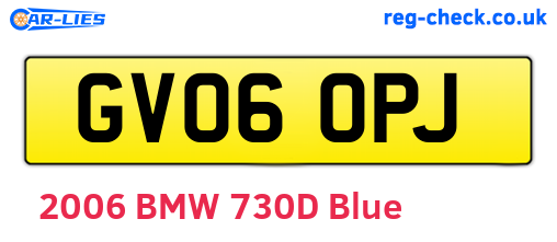 GV06OPJ are the vehicle registration plates.