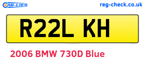 R22LKH are the vehicle registration plates.