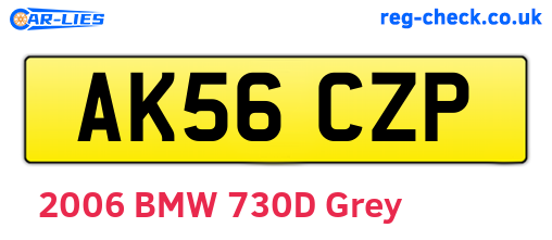 AK56CZP are the vehicle registration plates.