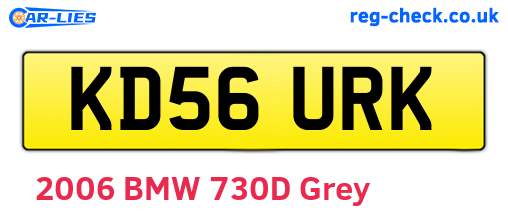 KD56URK are the vehicle registration plates.