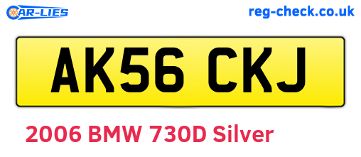AK56CKJ are the vehicle registration plates.
